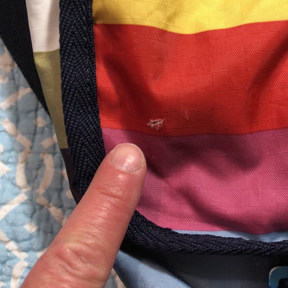 LeSportsac Retired Rainbow Lightweight Nylon Messenger Bag w Upgraded Closure - Picture 3 of 12